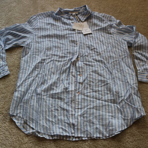 Blue Striped Button Down Shirt - Picture 1 of 5